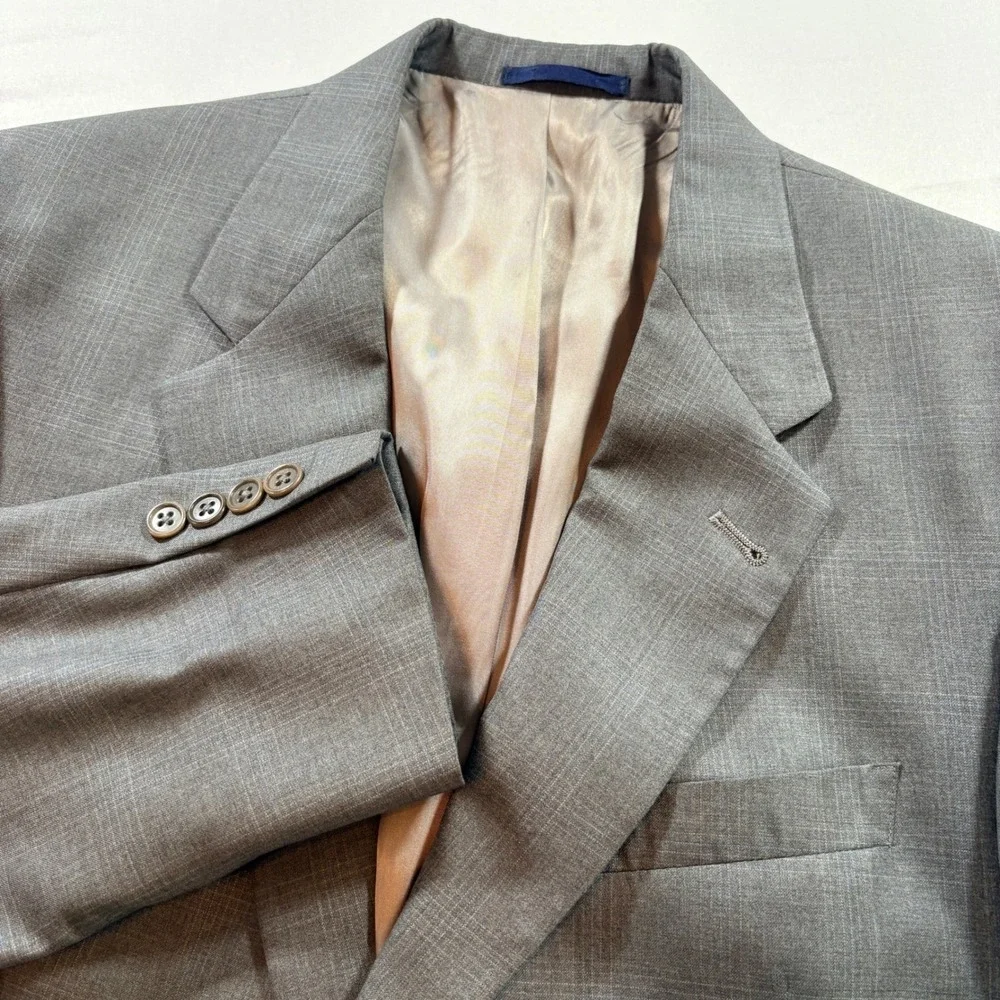 Daniel Cremieux Loro Piana Blazer Mens 40R Grey Glen Plaid Wool Sport Coat Italy